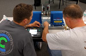 Shaft Alignment Training Class with students using Easy-Laser laser alignment tool