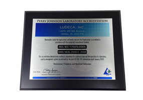 Perry Johnson Lab Accreditation for LUDECA calibration