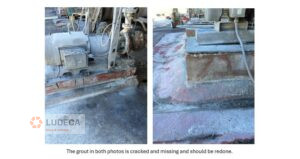 picture of grout that needs to be redone