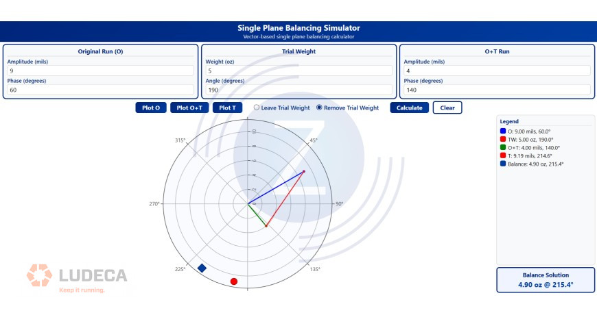 Single Plane Balancing Calculator